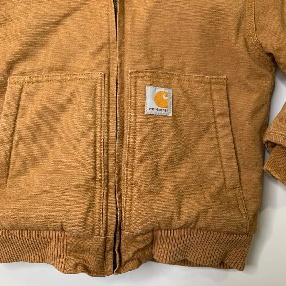 Carhartt Jacket Boys XXS (4-5 years old) Filled Hooded Insulated Rugged Work